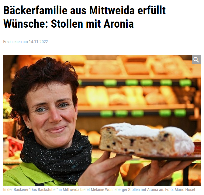 Bäckerfamilie aus Mittweida erfüllt Wünsche: Stollen mit Aronia